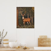 Elegantes Hirsch im Eichenwald Poster (Küche)