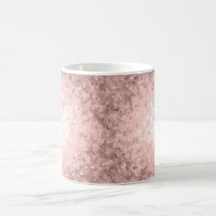 elegantes hoch entwickeltes girly Rosengoldmuster Kaffeetasse