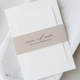 Elegantes Hochzeitband mit kalligrafischem Schrift Einladungsbanderole