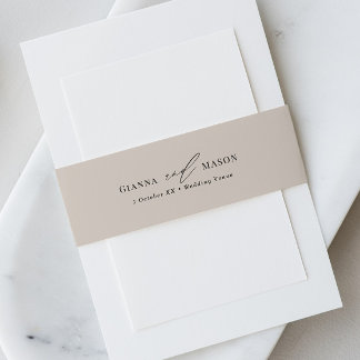 Elegantes Hochzeitband mit kalligrafischem Schrift Einladungsbanderole