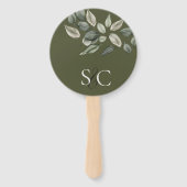 Elegantes Hochzeitband Mit Monogramm grün Fächer (Vorderseite)