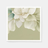 Elegantes Hochzeitband Mute Green Serviette (Vorderseite)