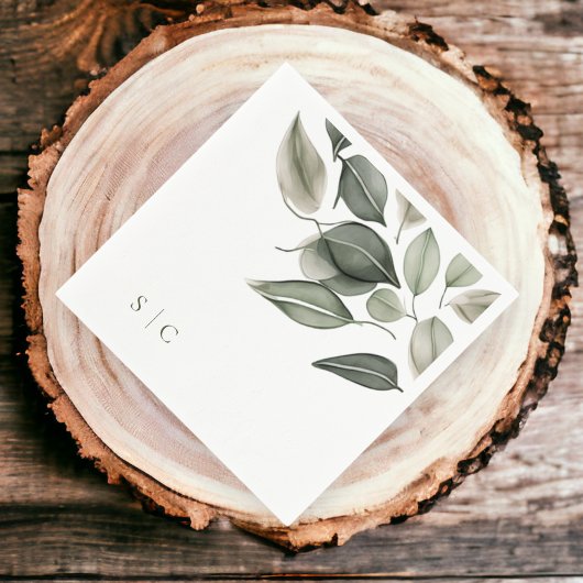 Elegantes Hochzeitband Mute Green Serviette