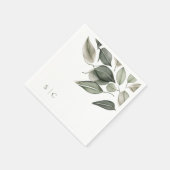 Elegantes Hochzeitband Mute Green Serviette (Ecke)