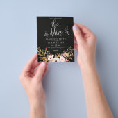 Elegantes Hochzeitbudget Schwarze Flora Flyer (Gruppe)