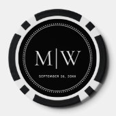 Elegantes Hochzeitdatum Couple Monogram Pokerchips (Rückseite)