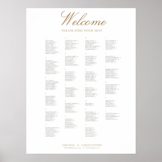Elegantes Hochzeitdiagramm Poster (Vorne)