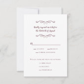 Elegantes Hochzeitessen Klassisches Burgund Delika RSVP Karte (Vorderseite)