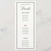 Elegantes Hochzeitessen Schwarz-weiß dick Border Menükarte (Rückseite)