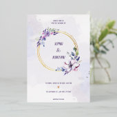 Elegantes Hochzeitgold Wasserfarben Neutral Folieneinladung (Stehend vorne)