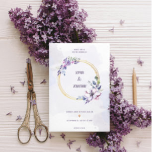 Elegantes Hochzeitgold Wasserfarben Neutral Folieneinladung