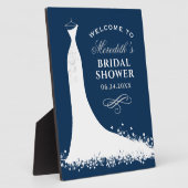 Elegantes Hochzeitgown-Brautparty Willkommen Pl Fotoplatte (Seite)