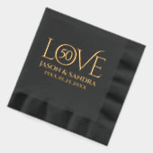 Elegantes Hochzeitjubiläum Jahre in Liebe Servietten Mit Folie (Links)