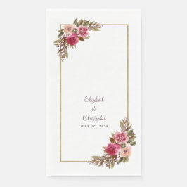 Elegantes Hochzeitliches Abendessen mit Flora und Serviette