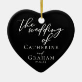 Elegantes Hochzeitliches Neugeborenes Foto Custom Keramik Ornament (Vorne)