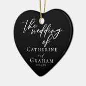 Elegantes Hochzeitliches Neugeborenes Foto Custom Keramik Ornament (Links)