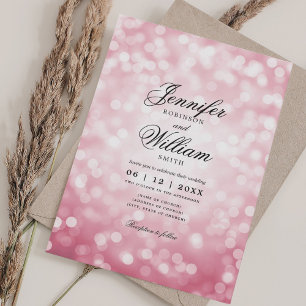 Elegantes Hochzeitlicht Vintag Blush Pink QR UAWG Einladung