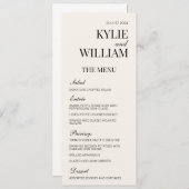 Elegantes Hochzeitmenü Beilage Programm (Vorne/Hinten)