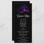 Elegantes Hochzeitmenü für Abend Menükarte (Vorne/Hinten)