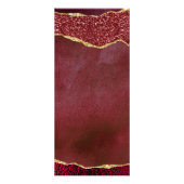 Elegantes Hochzeitmenü für Burgund & Gold Agate Werbekarte (Hinten)