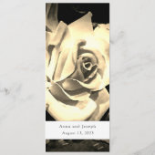 Elegantes Hochzeitmenü für Rose Menükarte (Rückseite)