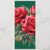 Elegantes Hochzeitmenü für Rote Rosen Menükarte (Rückseite)