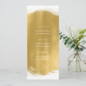 Elegantes Hochzeitmenü Gold Paint Look Menükarte (Stehend Vorderseite)
