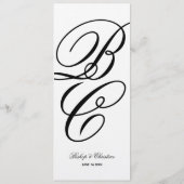 Elegantes Hochzeitmenü Menükarte (Rückseite)