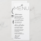 Elegantes Hochzeitmenü Menükarte (Vorne/Hinten)