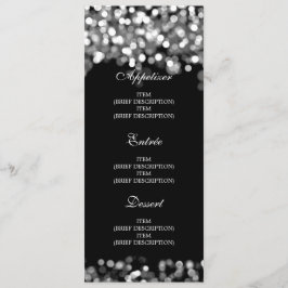 Elegantes Hochzeitmenü - Silberleuchten Menükarte