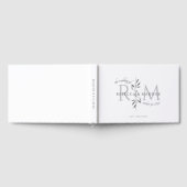 Elegantes Hochzeits-Botanik-Monogramm Gästebuch (Voll)
