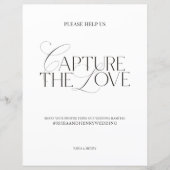 Elegantes Hochzeits-“Capture the Love”-Hashtag-Sch (Vorderseite)