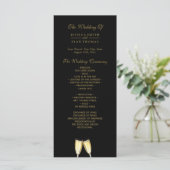 Elegantes Hochzeits-Champagner-Programm (Stehend Vorderseite)