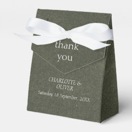 Elegantes Hochzeits-Dankeschön-Box-Set in Salbeigr Geschenkschachtel