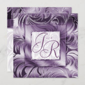 Elegantes Hochzeits-Einladungs-Blatt lila Mit Einladung (Vorne/Hinten)