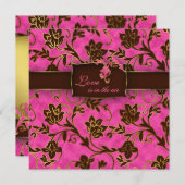 Elegantes Hochzeits-Einladungs-Gold rosa Mit Einladung (Vorne/Hinten)