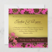 Elegantes Hochzeits-Einladungs-Gold rosa Mit Einladung (Rückseite)
