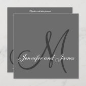Elegantes Hochzeits-Einladungs-Monogramm nennt Einladung (Vorne/Hinten)