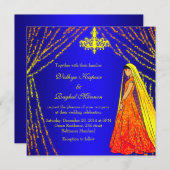 Elegantes Hochzeits-Kleid beleuchtet Einladung (Vorne/Hinten)