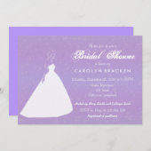 Elegantes Hochzeits-Kleiderlavendel-Brautparty Einladung (Vorne/Hinten)