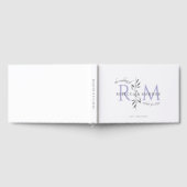 Elegantes Hochzeits-Lavendel-Botanik-Monogramm Gästebuch (Voll)