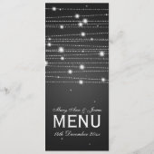 Elegantes Hochzeits-Menü-funkelnde Linien Menükarte (Rückseite)