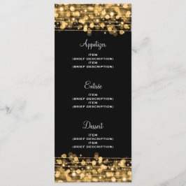 Elegantes Hochzeits-Menü-Party-Glitzern-Gold Menükarte