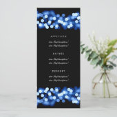 Elegantes Hochzeits-Menüblauer Hollywood-Zauber Menükarte (Stehend Vorderseite)