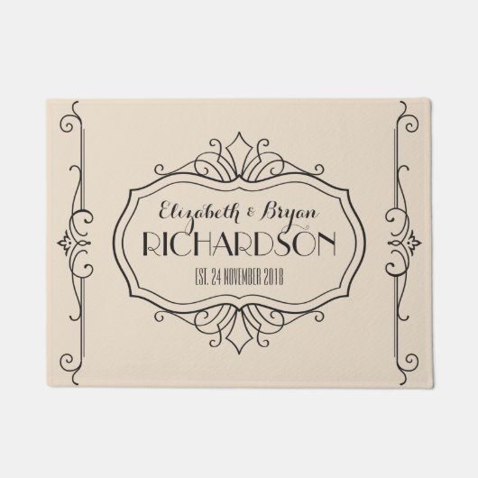 Elegantes Hochzeits-Monogramm wählen Ihre eigene Fußmatte (Vorderseite)