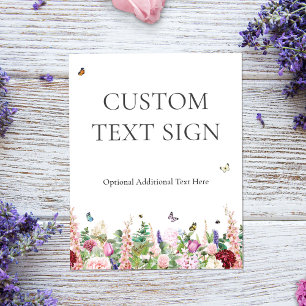 Elegantes Hochzeits-Party-Schild mit Blumen und Sc Poster