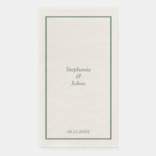 Elegantes Hochzeits-Sage-Grün mit individuellem Na Serviette
