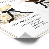 Elegantes Hochzeits-Schild mit schwarzer Schleife Poster (Ecke)