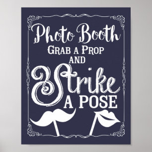 Elegantes Hochzeits-Selfie-Fotobooth-Schild Poster