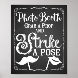 Elegantes Hochzeits-Selfie-Fotobooth-Schild Poster